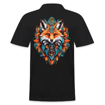 Fuchs Spirituelles Mandala Tier Traumfänger - Männer Poloshirt - Schwarz - Hinten - Kai (181cm)