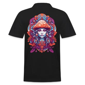 Feather Mandala Spiritual Design Dream Catcher - Men's Polo Shirt - black - Back - Kai (181cm)