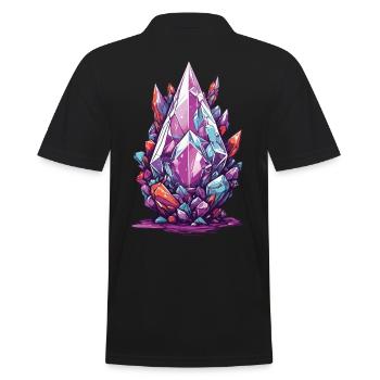 Ästhetische Mineralien Geoden Gestein Streetwear - Männer Poloshirt - Schwarz - Hinten - Kai (181cm)