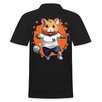 Handball Player Hamster Streetwear Iconic Style - Men's Polo Shirt - black - Back - Kai (181cm)