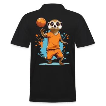 Style streetwear de joueur de handball suricate - Polo Homme - noir - Dos - Kai (181cm)