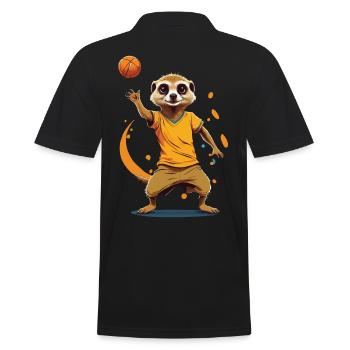 Style streetwear de joueur de handball suricate - Polo Homme - noir - Dos - Kai (181cm)