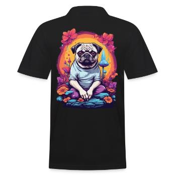 Pug Dog Festival de musique de champignons forestiers psychédéliques - Polo Homme - noir - Dos - Kai (181cm)