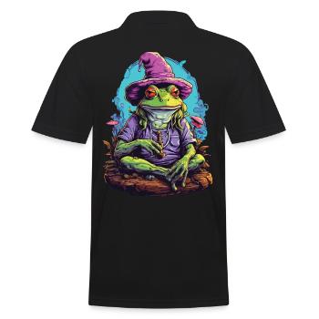 Frosch Psychedelic Art Wald Pilze Musik Festival - Männer Poloshirt - Schwarz - Hinten - Kai (181cm)