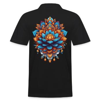 Plume Mandala Fleur de Vie Conception Spirituelle - Polo Homme - noir - Dos - Kai (181cm)