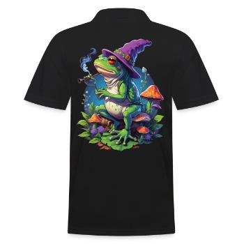 Magischer Frosch Psychedelic Art Musik Festival - Männer Poloshirt - Schwarz - Hinten - Kai (181cm)