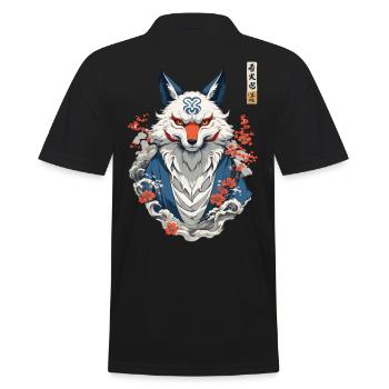 Kitsune Fox Spirit Esthétique Yokai Japon Art - Polo Homme - noir - Dos - Kai (181cm)