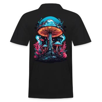 Champignons forestiers du festival de musique aux couleurs vives - Polo Homme - noir - Dos - Kai (181cm)