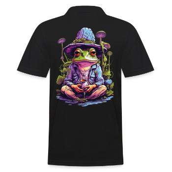 Frosch Psychedelic Art Wald Pilze Musik Festival - Männer Poloshirt - Schwarz - Hinten - Kai (181cm)