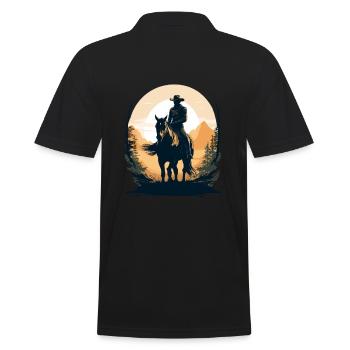 Esthétique Horse Rider Streetwear Iconique - Polo Homme - noir - Dos - Kai (181cm)