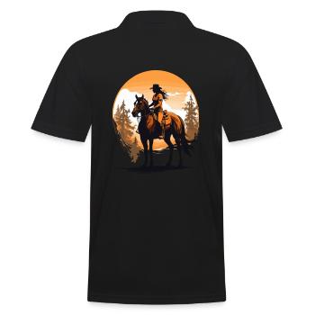 Conception de cavalier emblématique de chevaux esthétiques - Polo Homme - noir - Dos - Kai (181cm)