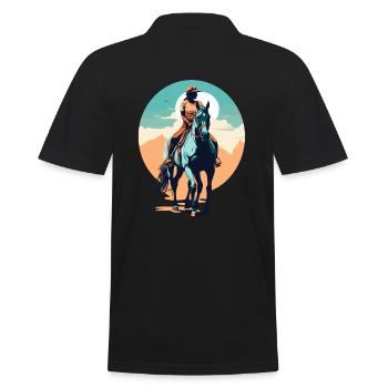 Chevaux esthétiques Cavaliers au design emblématique - Polo Homme - noir - Dos - Kai (181cm)