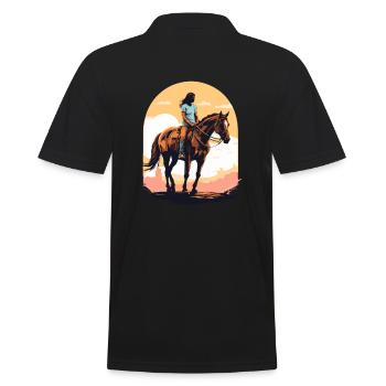 Design esthétique de cavalier de cheval - Polo Homme - noir - Dos - Kai (181cm)