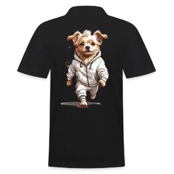 Dog Streetwear Esthétique Fitness Running Design - Polo Homme - noir - Dos - Kai (181cm)