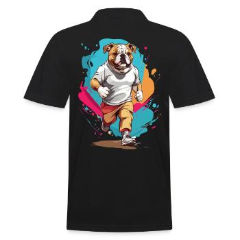 Bulldog Streetwear Jogging Aesthetic Fitness - Men's Polo Shirt - black - Back - Kai (181cm)