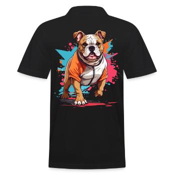 Bulldog Streetwear Jogging Aesthetic Fitness - Men's Polo Shirt - black - Back - Kai (181cm)