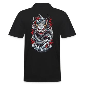 Monstre marin Démon japonais Yokai Streetwear - Polo Homme - noir - Dos - Kai (181cm)
