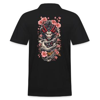 Fleur de cerisier Yokai Oni Esthétique Japon Design - Polo Homme - noir - Dos - Kai (181cm)