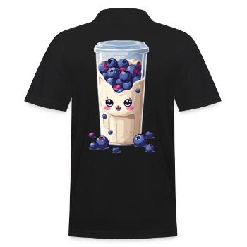 Myrtilles Mignon Milkshake Kawaii Fun - Polo Homme - noir - Dos - Kai (181cm)