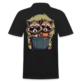 Funny Friends Garbage Cans Residents Streetwear - Men's Polo Shirt - black - Back - Kai (181cm)