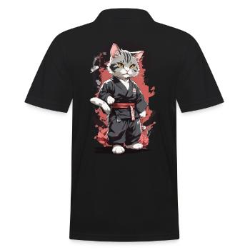 Karaté Chat Arts Martiaux Drôle Autodéfense - Polo Homme - noir - Dos - Kai (181cm)