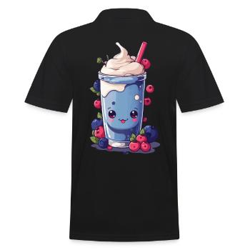 Baies Milkshake Fun Kawaii Anime Design - Polo Homme - noir - Dos - Kai (181cm)