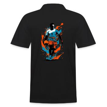 Handballspieler Streetwear Ikonischer Style - Männer Poloshirt - Schwarz - Hinten - Kai (181cm)