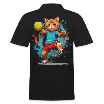 Chat de handball Style streetwear iconique - Polo Homme - noir - Dos - Kai (181cm)