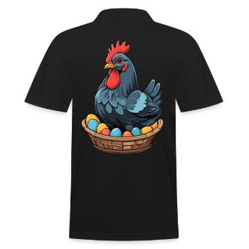 Ostern Huhn Bunt Süß Lustig Ostereier Nest - Männer Poloshirt - Schwarz - Hinten - Kai (181cm)