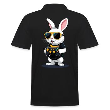Lapin de Pâques Gamer & Gaming Streetwear Iconique - Polo Homme - noir - Dos - Kai (181cm)