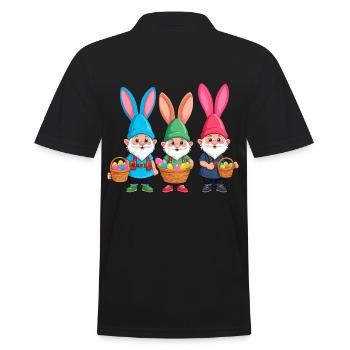 Pâques nordique Gnome lapin de Pâques drôle - Polo Homme - noir - Dos - Kai (181cm)