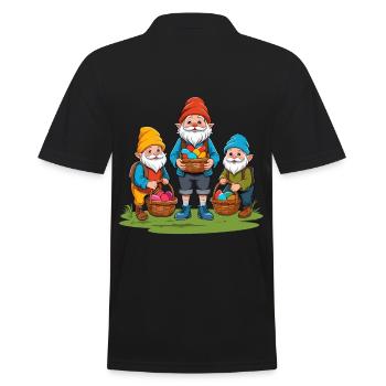 Ostern Nordische Wichtel Gnom Osterhase Zwerge - Männer Poloshirt - Schwarz - Hinten - Kai (181cm)