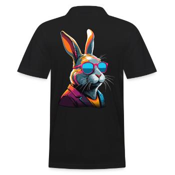Iconic Dad Bunny Easter Bunny Streetwear Dad - Men's Polo Shirt - black - Back - Kai (181cm)