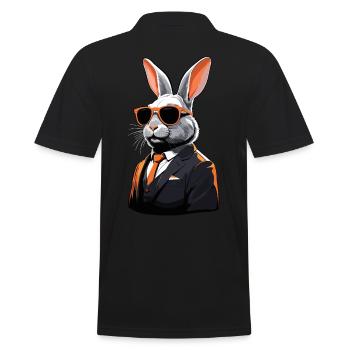 Iconic Daddy Bunny Easter Bunny Streetwear - Men's Polo Shirt - black - Back - Kai (181cm)