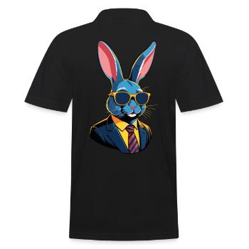 Ikonischer Papa Hase Osterhasen Streetwear Vater - Männer Poloshirt - Schwarz - Hinten - Kai (181cm)