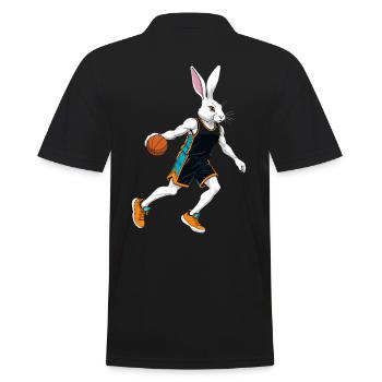 Basketballspieler Osterhase Lustig Streetwear - Männer Poloshirt - Schwarz - Hinten - Kai (181cm)