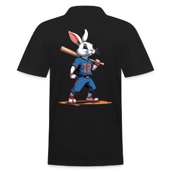 Baseballspieler Osterhase Ostern Baseball - Männer Poloshirt - Schwarz - Hinten - Kai (181cm)