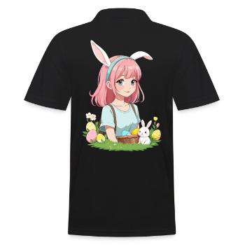 Anime Ostern Kawaii Osterhase Manga Mädchen Otaku - Männer Poloshirt - Schwarz - Hinten - Kai (181cm)