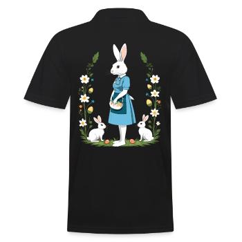 Nurse Bunny Easter Bunny Nurse - Men's Polo Shirt - black - Back - Kai (181cm)