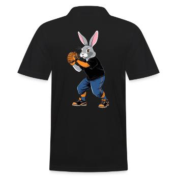 Baseballspieler Osterhase Ostern Baseball - Männer Poloshirt - Schwarz - Hinten - Kai (181cm)