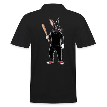 Baseballspieler Osterhase Ostern Baseball - Männer Poloshirt - Schwarz - Hinten - Kai (181cm)