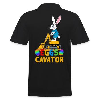 Lustiger Ostern Spruch Osterhase Baggerfahrer - Männer Poloshirt - Schwarz - Hinten - Kai (181cm)