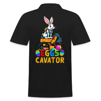 Lustiger Ostern Spruch Osterhase Baggerfahrer - Männer Poloshirt - Schwarz - Hinten - Kai (181cm)