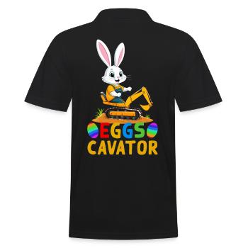 Lustiger Ostern Spruch Osterhase Baggerfahrer - Männer Poloshirt - Schwarz - Hinten - Kai (181cm)