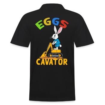 Lustiger Ostern Spruch Osterhase Baggerfahrer - Männer Poloshirt - Schwarz - Hinten - Kai (181cm)
