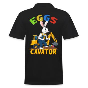 Lustiger Ostern Spruch Osterhase Baggerfahrer - Männer Poloshirt - Schwarz - Hinten - Kai (181cm)
