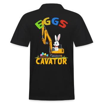 Lustiger Ostern Spruch Osterhase Baggerfahrer - Männer Poloshirt - Schwarz - Hinten - Kai (181cm)