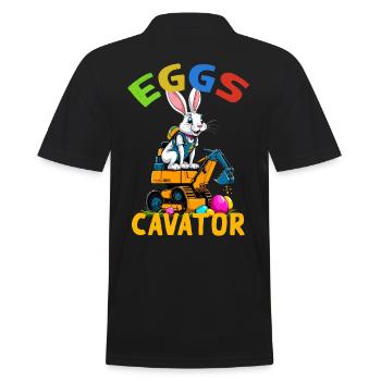 Lustiger Ostern Spruch Osterhase Baggerfahrer - Männer Poloshirt - Schwarz - Hinten - Kai (181cm)