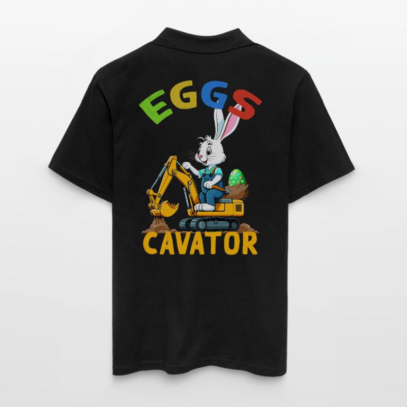Funny Easter Saying Easter Bunny Excavator Driver Men's Polo Shirt