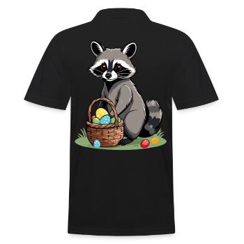 Drôle De Costume De Raton Laveur Oeufs De Pâques Mignons - Polo Homme - noir - Dos - Kai (181cm)